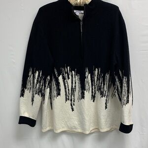 Chico's Black and White Turtleneck Sweater